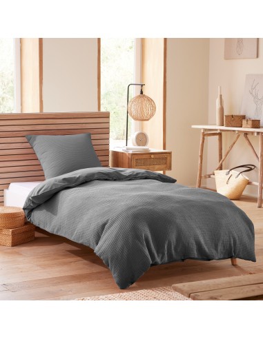 Parure de couette "Nid d'abeille" 140 x 200 pour lit 1 place