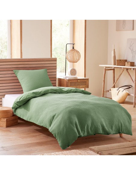 Parure de couette "Nid d'abeille" 140 x 200 pour lit 1 place