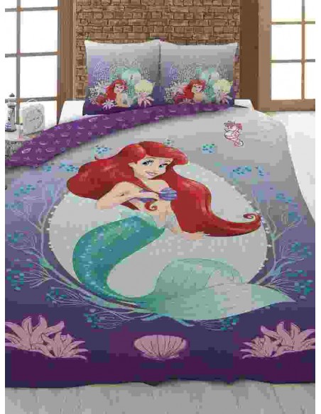 Parure de couette 140 x 200 réversible "La Petite Sirene" Microfibre / 100% Polyester