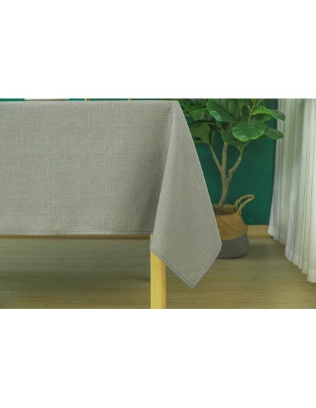Nappe antitache unie carrée Perle 180 x 180 cm