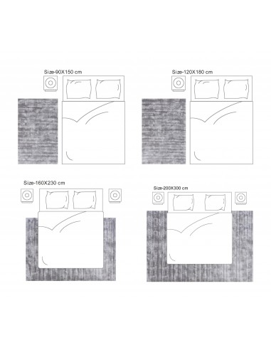 Tapis en viscose tissé à la main 90 x 150 cm