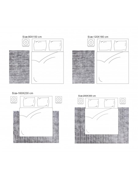 Tapis en viscose tissé à la main 90 x 150 cm