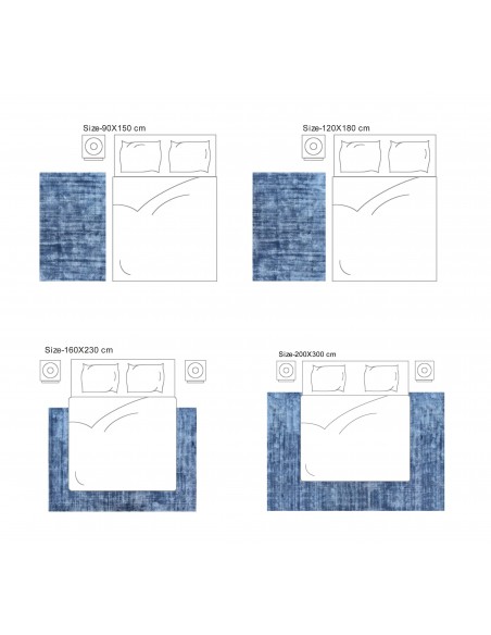 Tapis en viscose tissé à la main 90 x 150 cm