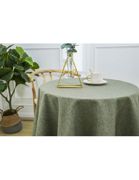 Nappe antitache unie Kaki ronde 160 cm