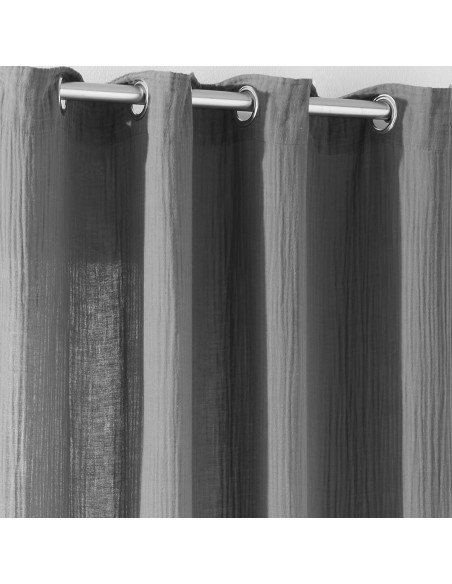 Lot de 2 rideaux tamisant à œillet 140 x 260 cm "Gaze de Coton"