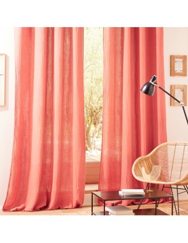 Lot de 2 rideaux tamisant à œillet 140 x 260 cm "Gaze de Coton"