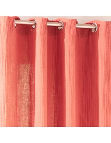 Lot de 2 rideaux tamisant à œillet 140 x 260 cm "Gaze de Coton"