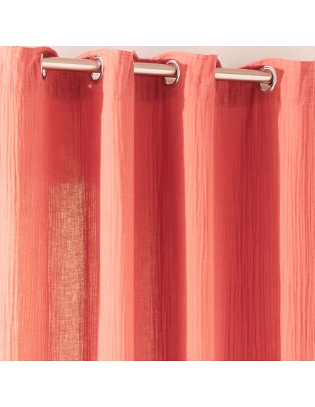 Lot de 2 rideaux tamisant à œillet 140 x 260 cm "Gaze de Coton"