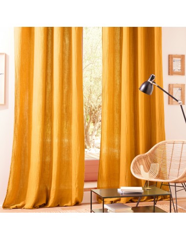 Lot de 2 rideaux tamisant à œillet 140 x 260 cm "Gaze de Coton"