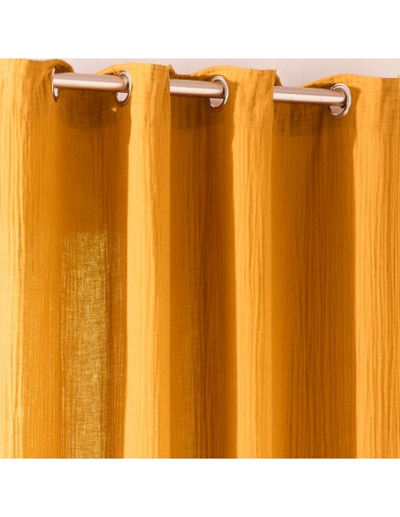 Lot de 2 rideaux tamisant à œillet 140 x 260 cm "Gaze de Coton"