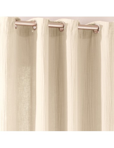 Lot de 2 rideaux tamisant à œillet 140 x 260 cm "Gaze de Coton"