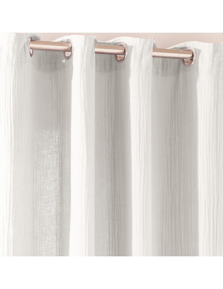 Lot de 2 rideaux tamisant à œillet 140 x 260 cm "Gaze de Coton"