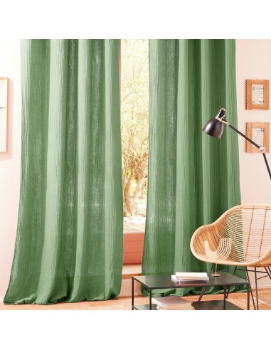 Lot de 2 rideaux tamisant à œillet 140 x 260 cm "Gaze de Coton"