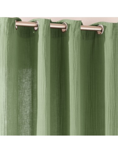 Lot de 2 rideaux tamisant à œillet 140 x 260 cm "Gaze de Coton"