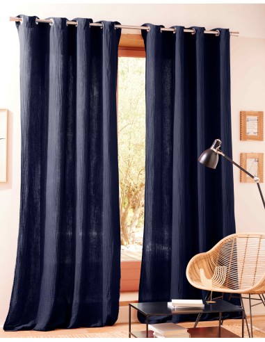 Lot de 2 rideaux tamisant à œillet 140 x 260 cm "Gaze de Coton"