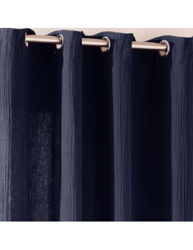 Lot de 2 rideaux tamisant à œillet 140 x 260 cm "Gaze de Coton"