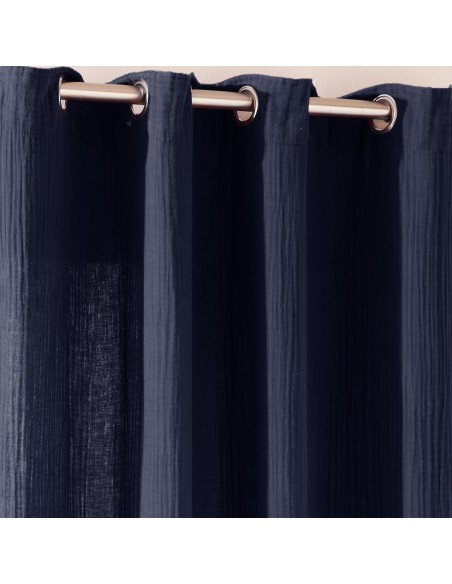 Lot de 2 rideaux tamisant à œillet 140 x 260 cm "Gaze de Coton"