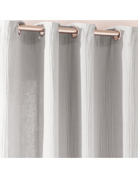 Lot de 2 rideaux tamisant à œillet 140 x 260 cm "Gaze de Coton"