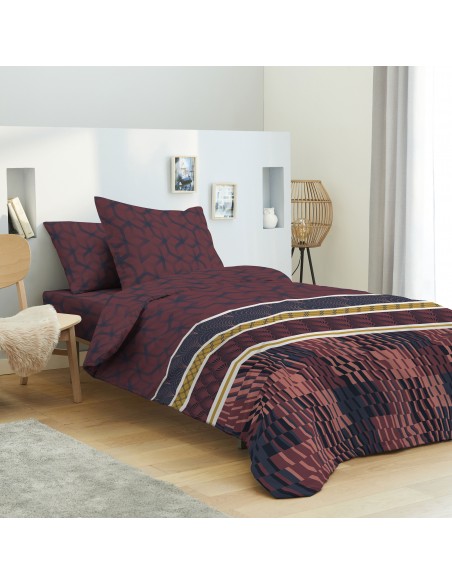 PACK COMPLET HOUSSE DE COUETTE IMPRIME 100% COTON / 57 FILS/CM²