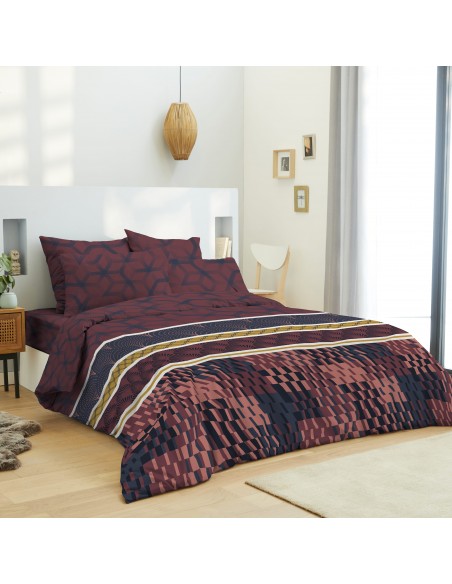 PACK COMPLET HOUSSE DE COUETTE IMPRIME 100% COTON / 57 FILS/CM²