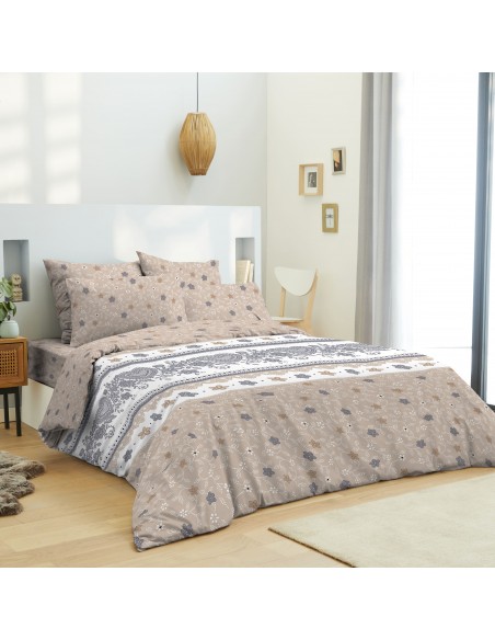PACK COMPLET HOUSSE DE COUETTE IMPRIME 100% COTON / 57 FILS/CM²