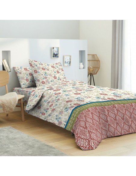PACK COMPLET HOUSSE DE COUETTE IMPRIME 100% COTON / 57 FILS/CM²