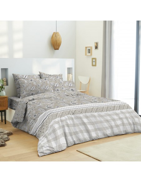 PACK COMPLET HOUSSE DE COUETTE IMPRIME 100% COTON / 57 FILS/CM²