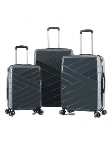 LOT DE 3 VALISES EXTENSIBLE RIGIDE TROLLEY POLYCARBONATE - LYS PARIS