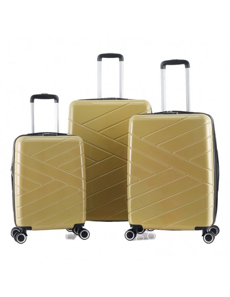LOT DE 3 VALISES EXTENSIBLE RIGIDE TROLLEY POLYCARBONATE - LYS PARIS