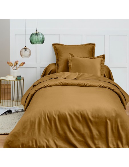 Housse de couette 140 x 200 cm "Premium" pour lit 1 place Caramel