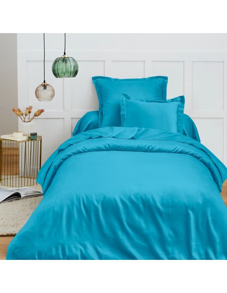 Housse de couette 140 x 200 cm "Premium" pour lit 1 place Cyan