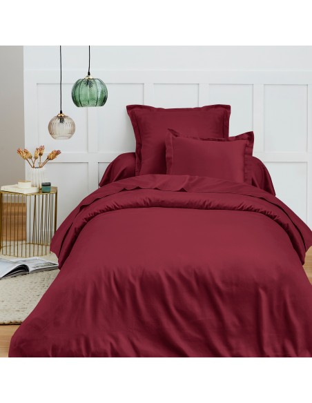 Housse de couette 140 x 200 cm "Premium" pour lit 1 place Grenat