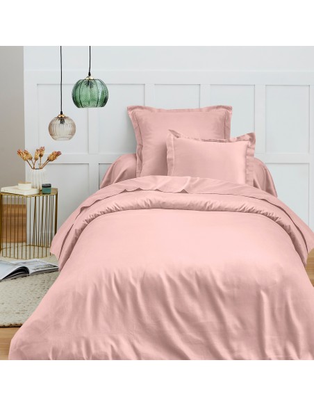 Housse de couette 140 x 200 cm "Premium" pour lit 1 place Rose Dragée
