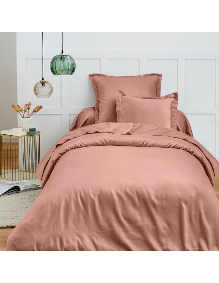 Housse de couette 140 x 200 cm "Premium" pour lit 1 place Vieux Rose