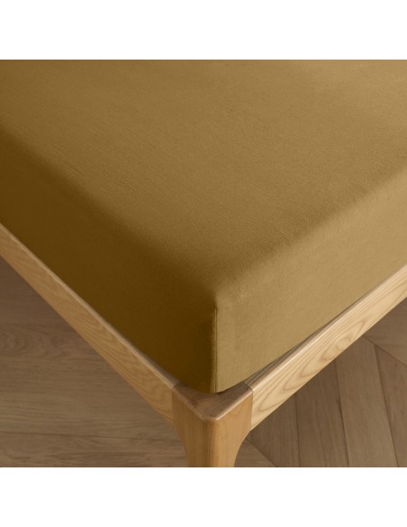 Drap housse 160 x 200 cm bonnet 30 cm "Premium" pour lit 2 places