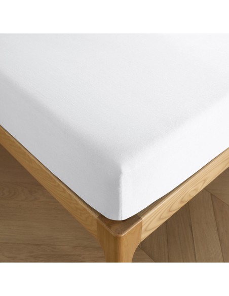 Drap housse 160 x 200 cm bonnet 30 cm "Premium" pour lit 2 places