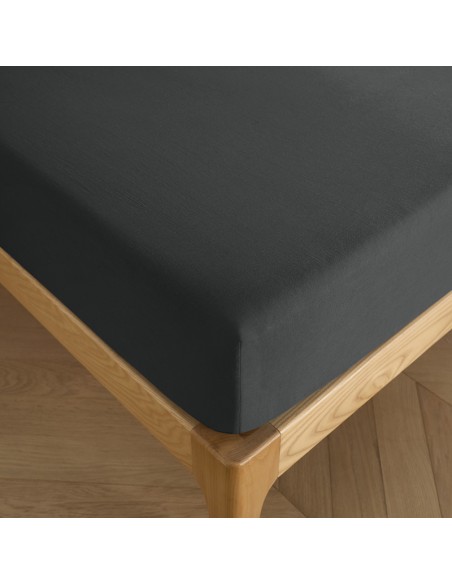 Drap housse 160 x 200 cm bonnet 30 cm "Premium" pour lit 2 places