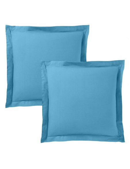 Taie d'oreiller "Premium" 63 x 63 cm volant plat piqué 100% Coton / 57 fils/cm²