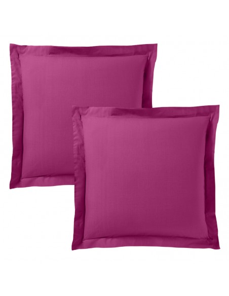 Taie d'oreiller "Premium" 63 x 63 cm volant plat piqué 100% Coton / 57 fils/cm²