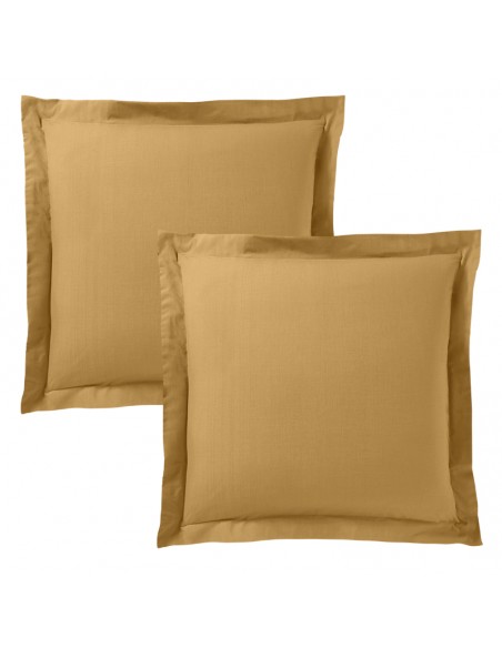 Taie d'oreiller "Premium" 63 x 63 cm volant plat piqué 100% Coton / 57 fils/cm²