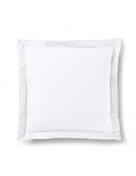 Taie d'oreiller "Premium" 63 x 63 cm volant plat piqué 100% Coton / 57 fils/cm²