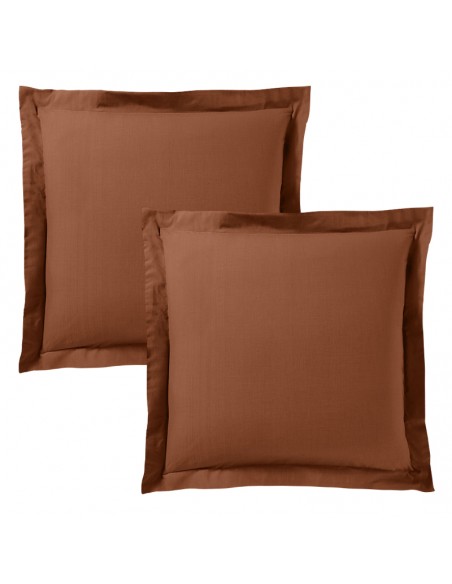 Taie d'oreiller "Premium" 63 x 63 cm volant plat piqué 100% Coton / 57 fils/cm²