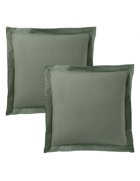 Taie d'oreiller "Premium" 63 x 63 cm volant plat piqué 100% Coton / 57 fils/cm²