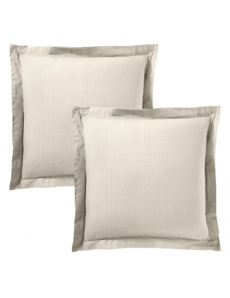 Taie d'oreiller "Premium" 63 x 63 cm volant plat piqué 100% Coton / 57 fils/cm²