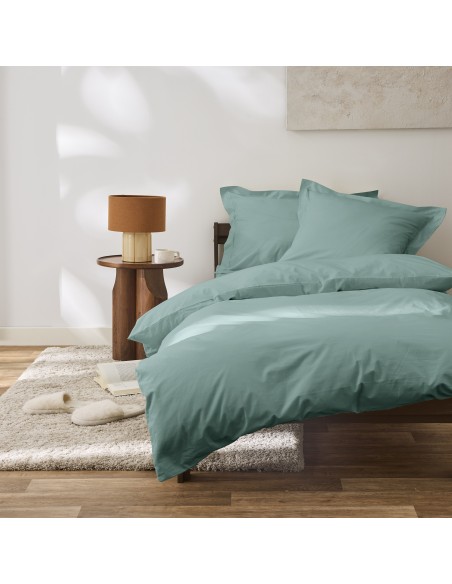 Housse de couette percale de coton peigné "Julian" 140 x 200 cm pour lit 1 place 80 Fils/cm²