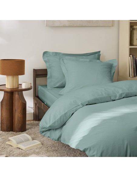 Housse de couette percale de coton peigné "Julian" 140 x 200 cm pour lit 1 place 80 Fils/cm²