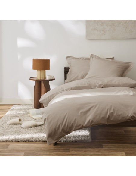 Housse de couette percale de coton peigné "Julian" 140 x 200 cm pour lit 1 place 80 Fils/cm²