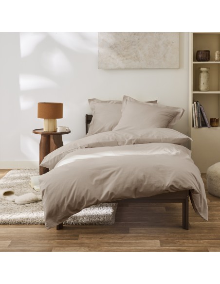 Housse de couette percale de coton peigné "Julian" 140 x 200 cm pour lit 1 place 80 Fils/cm²