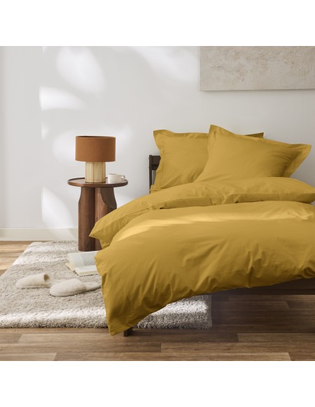 Housse de couette percale de coton peigné "Julian" 140 x 200 cm pour lit 1 place 80 Fils/cm²