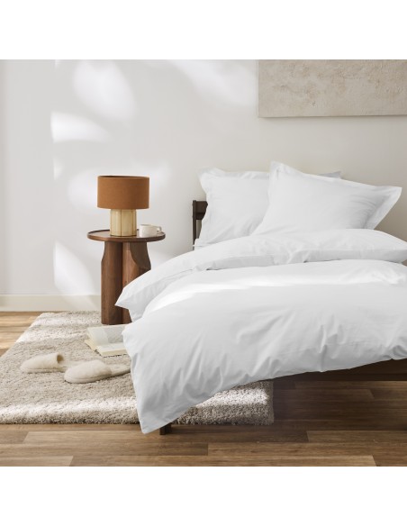 Housse de couette percale de coton peigné "Julian" 140 x 200 cm pour lit 1 place 80 Fils/cm²
